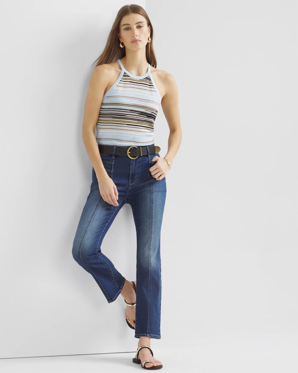 High Rise Everyday Soft Denim Double Pocket Bootcut Jeans